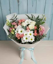 Букет цветов из:  Розы, Лизиантусы и Хризантемы в Сосновке