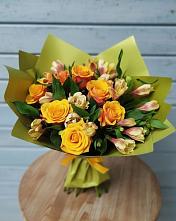 Букет цветов из:  Альстромерии и Розы в Сосновке