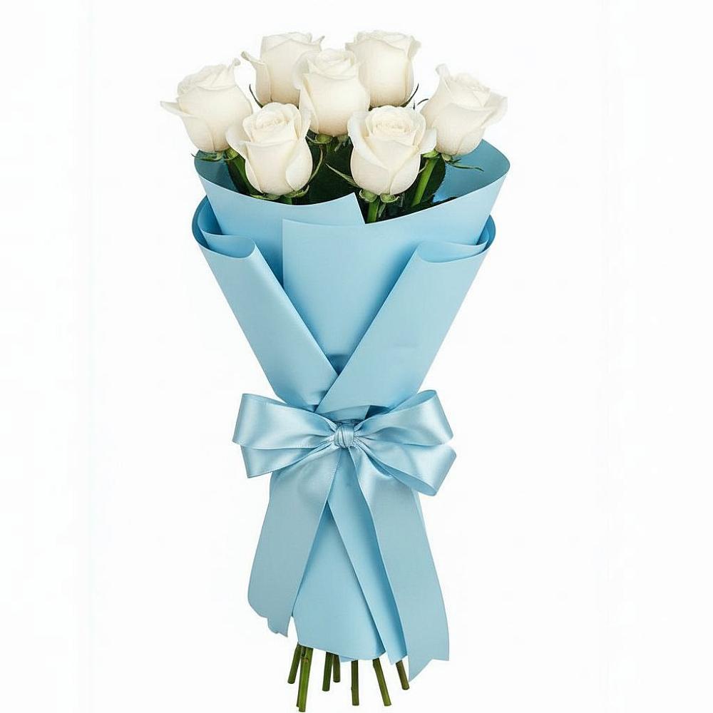 Букет 7 белых роз Проуд в Сосновке