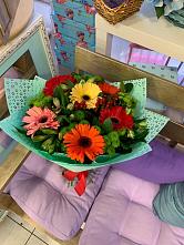 Букет цветов из:  Герберы, Хризантемы и Альстромерии #REPLACE_PRED# Сосновке