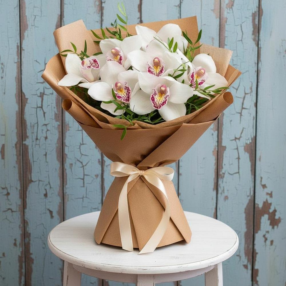 Букет цветов из: Орхидеи и Розы в Сосновке