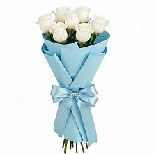 Букет 7 белых роз Проуд в Сосновке