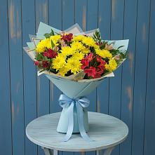 Букет цветов из:  Альстромерии и Хризантемы в Сосновке